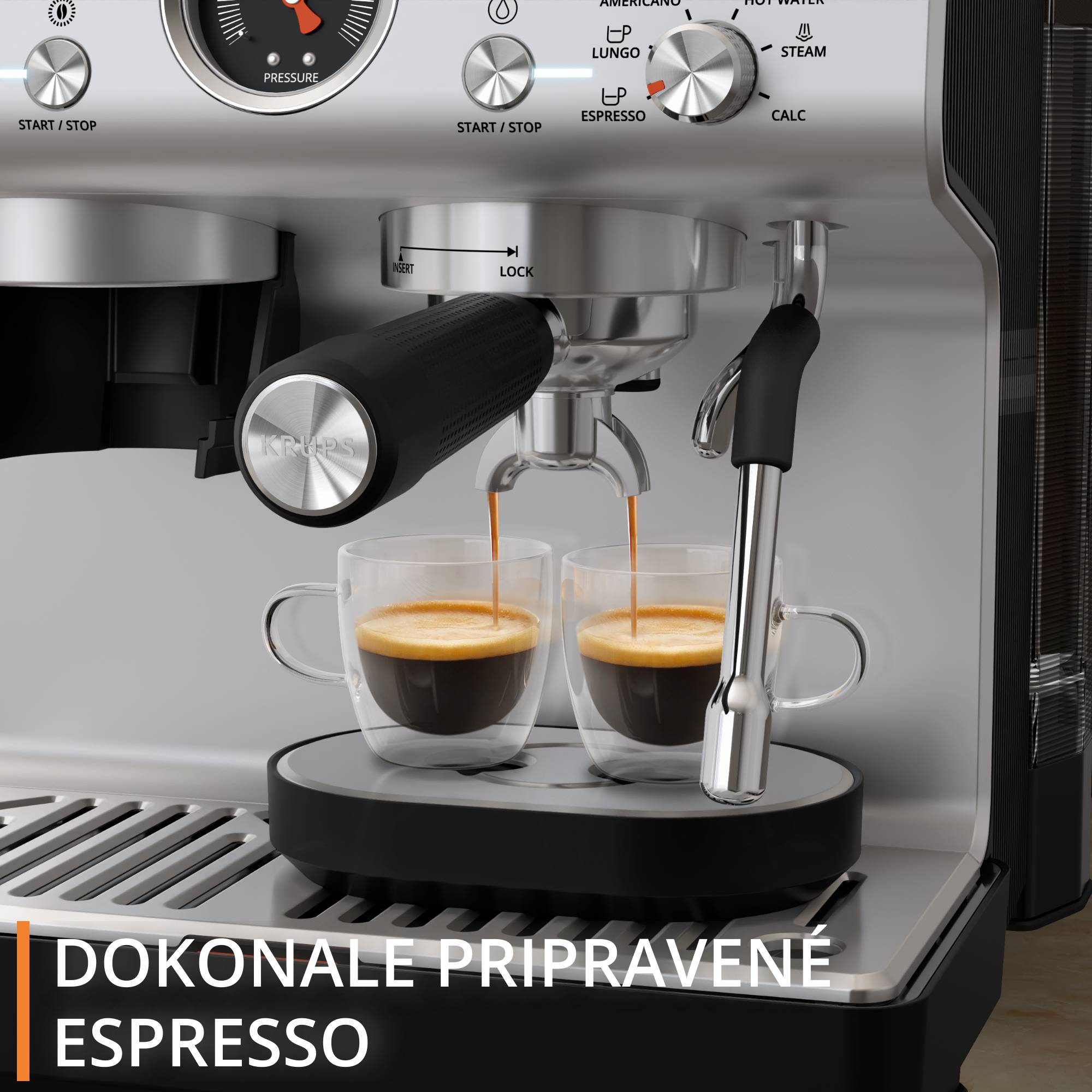 Pákový kávovar s mlynčekom KRUPS Precision XP801T10 Čierna/Nerez