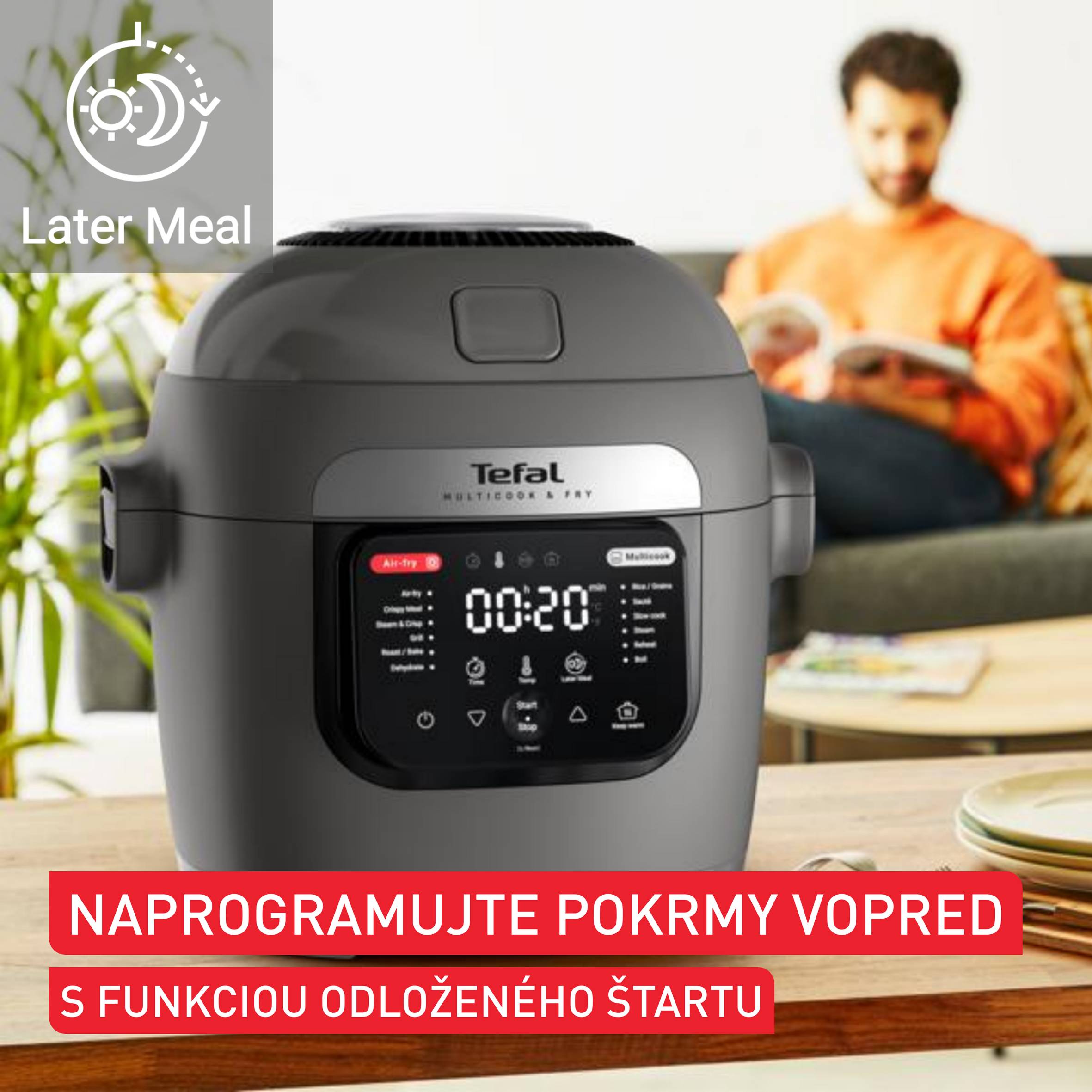 Multifunkčný hrniec a teplovzdušná fritéza Tefal Multicook & Fry MY731BF0 Šedý
