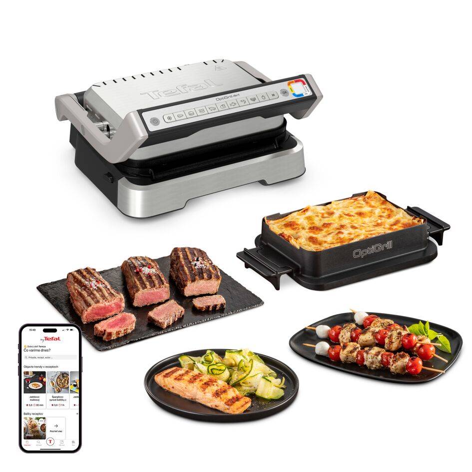 Elektrický gril Tefal OptiGrill 4v1 Inox GC774D30 Strieborný/Čierny