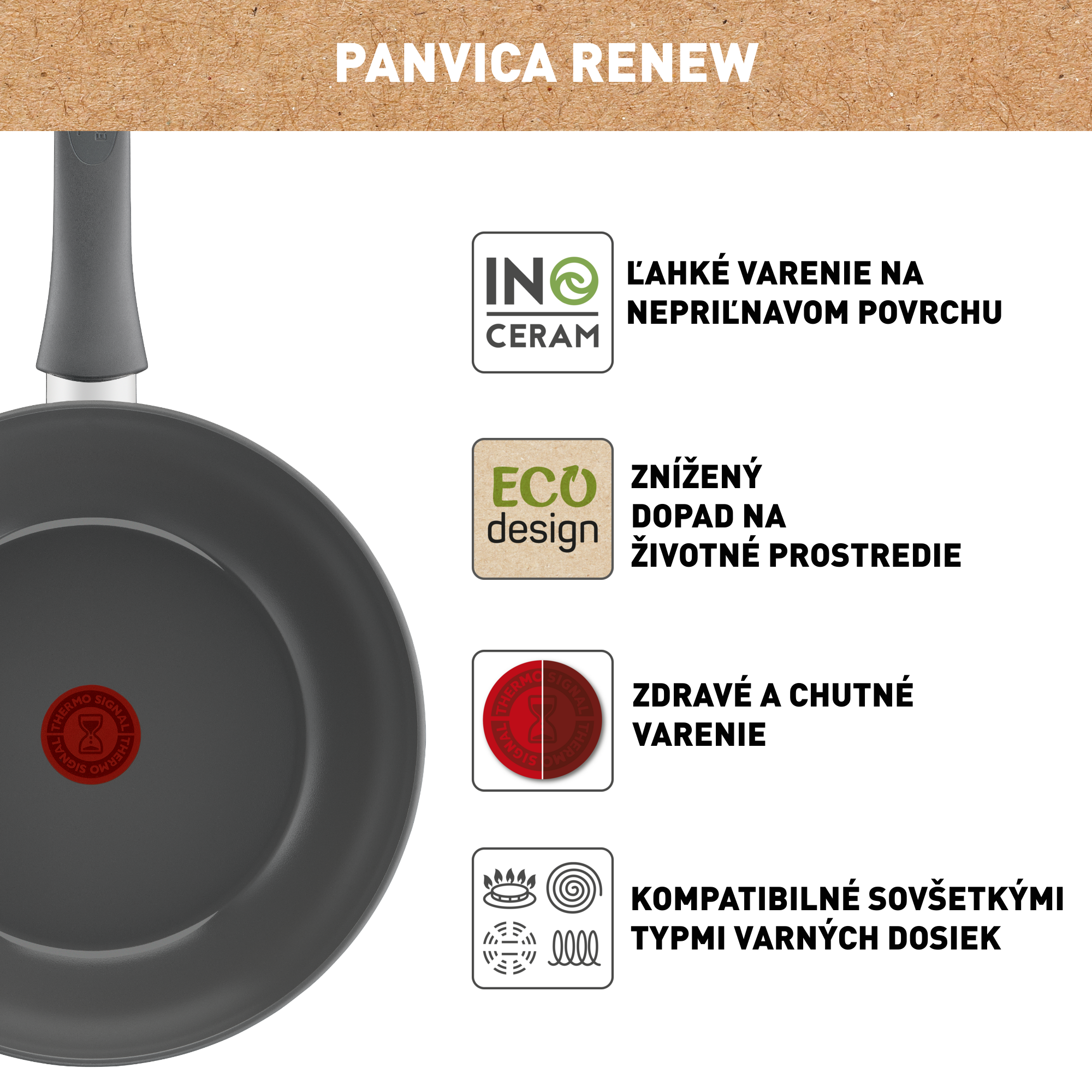 Wok panvica Tefal Renewal C4261943 28 cm Keramická