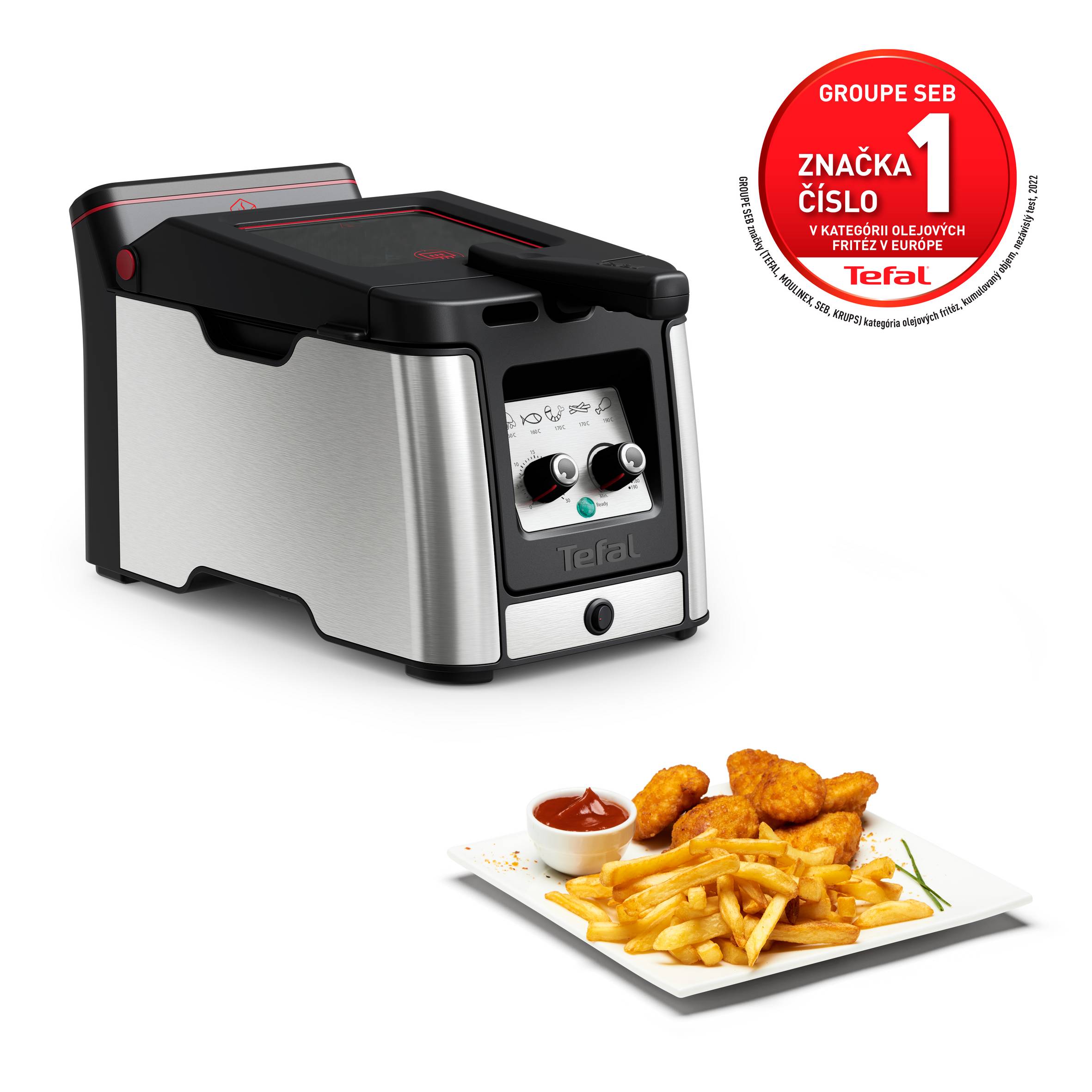 Olejová fritéza Tefal Clear Duo FR600D10 Nerezová 
